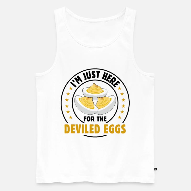 Teufelsei Spruch - Männer Premium Bio Tank Top - Weiß