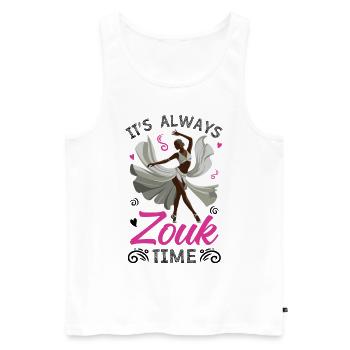 Witziger Zouk Tänzer Spruch - Männer Premium Bio Tank Top - Weiß - Vorne - AI Model Male 178 light (178cm)