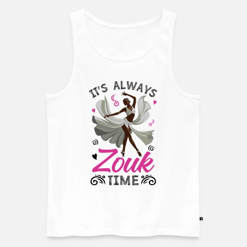 Witziger Zouk Tänzer Spruch - Männer Premium Bio Tank Top - Weiß