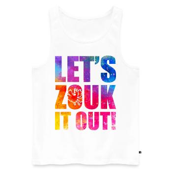 Witziger Zouk Tänzer Spruch - Männer Premium Bio Tank Top - Weiß - Vorne - AI Model Male 178 light (178cm)