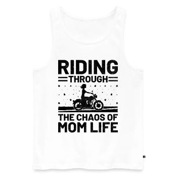 Fahrt durch das Chaos des Mutterlebens Motorradfahrer - Männer Premium Bio Tank Top - Weiß - Vorne - Michal (187cm)