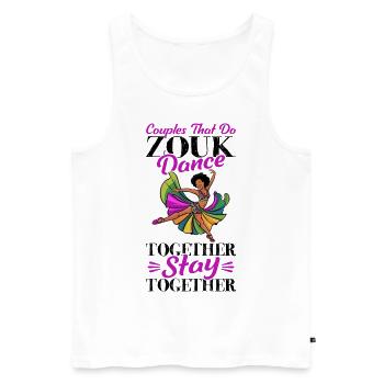 Witziger Zouk Tänzer Spruch - Männer Premium Bio Tank Top - Weiß - Vorne - AI Model Male 178 light (178cm)