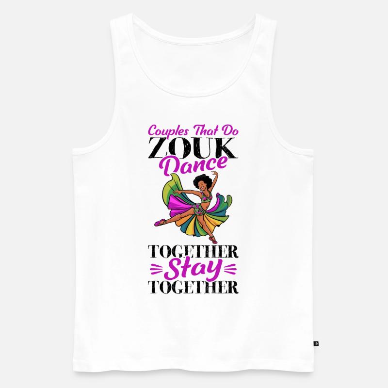 Witziger Zouk Tänzer Spruch - Männer Premium Bio Tank Top - Weiß