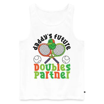 Funny Tennis Player Racket Daddy's - Männer Premium Bio Tank Top - Weiß - Vorne - Michal (187cm)