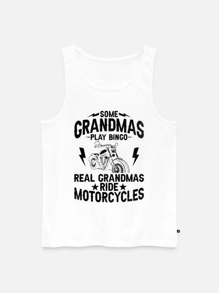 Noen bestemødre spiller bingo Real Grandmas Ride Motorc - Premium økologisk Tanktop for menn - hvit
