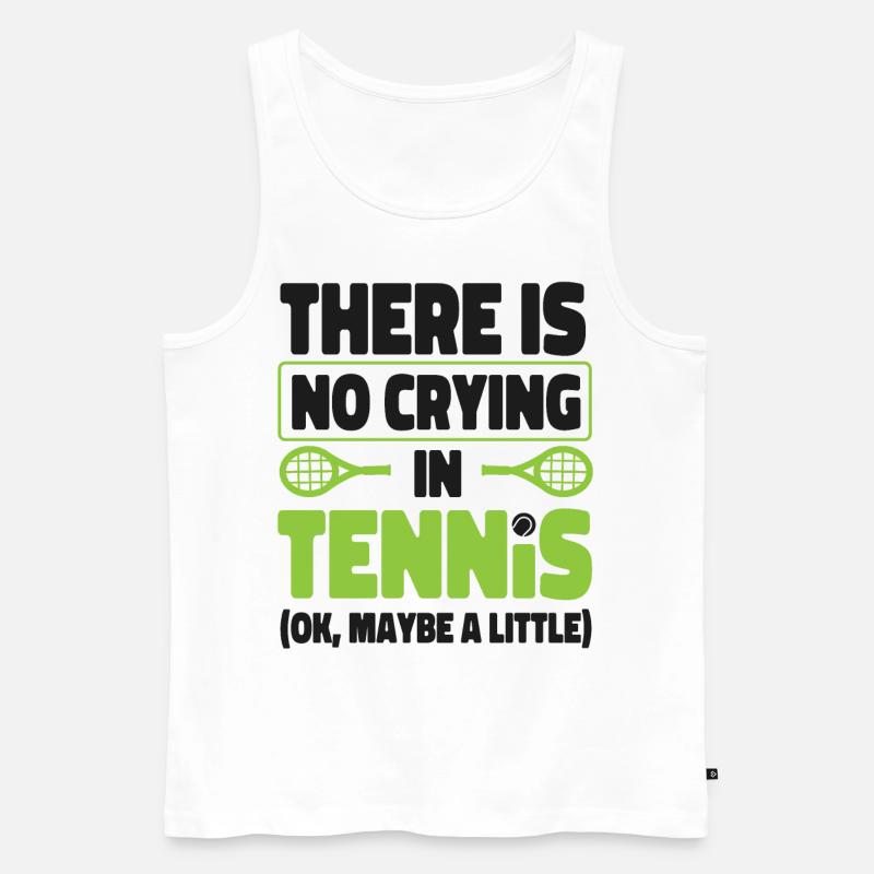 Funny Tennis Player Racket There - Männer Premium Bio Tank Top - Weiß