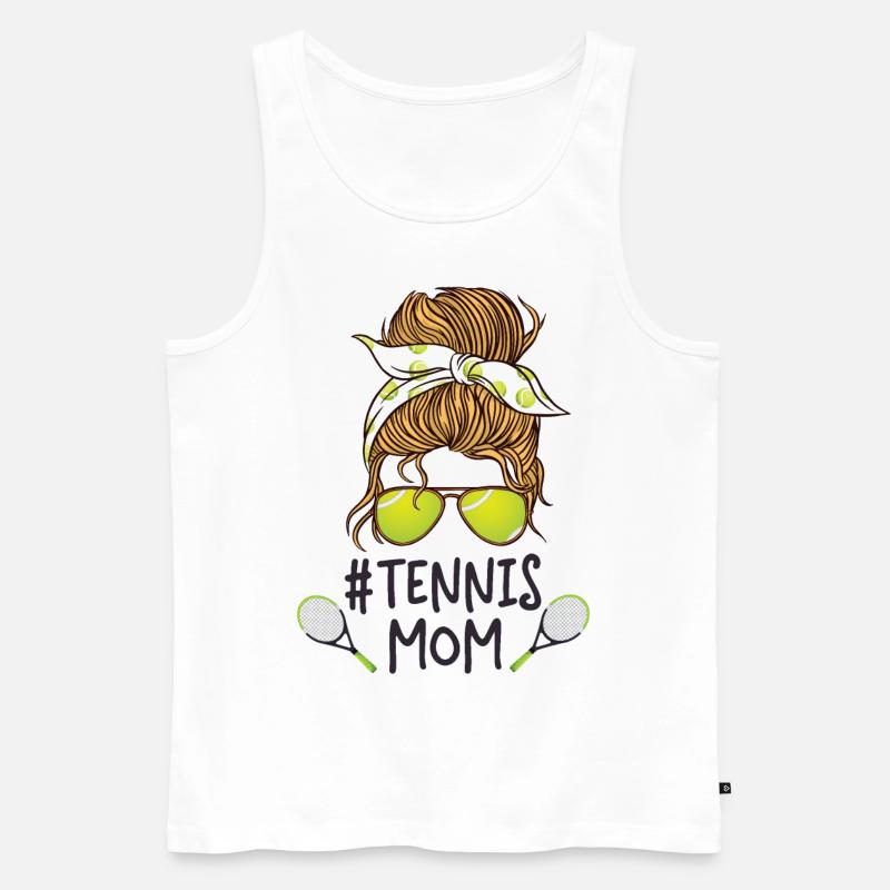 Funny Tennis Player Racket - Männer Premium Bio Tank Top - Weiß