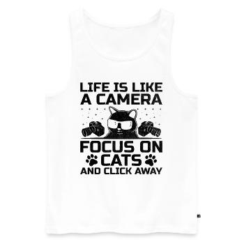 Cat Photographers Cat Lovers Photograpy Cats Photo - Men's Premium Organic Tank Top - white - Front - Michal (187cm)