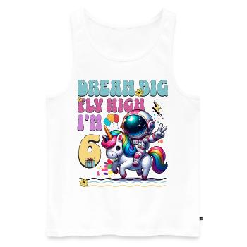 6e anniversaire de l’astronaute Licorne - Débardeur bio Premium Homme - blanc - Devant - Michal (187cm)