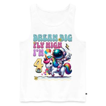 Astronaute Licorne 4e anniversaire - Débardeur bio Premium Homme - blanc - Devant - Michal (187cm)