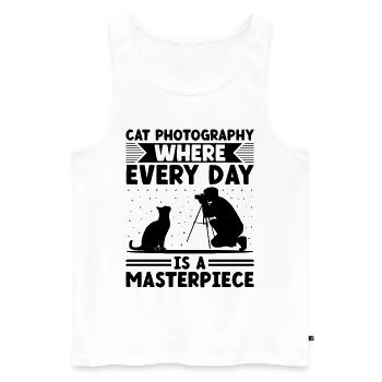 Chat Photographes Chat Amoureux Des Chats Photo - Débardeur bio Premium Homme - blanc - Devant - Michal (187cm)