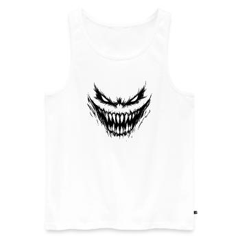 Costume d’Halloween Horreur Visage Diabolique En Rouge - Débardeur bio Premium Homme - blanc - Devant - Michal (187cm)