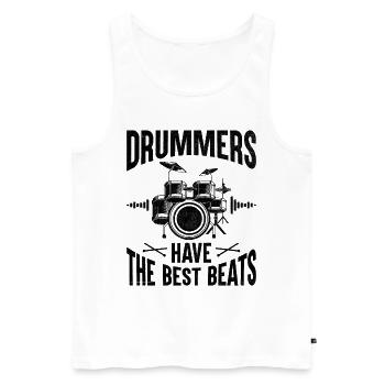 Schlagzeuger haben die besten Beats Schlagzeuger Schlagzeug Schlagzeug - Männer Premium Bio Tank Top - Weiß - Vorne - AI Model Male 178 light (178cm)