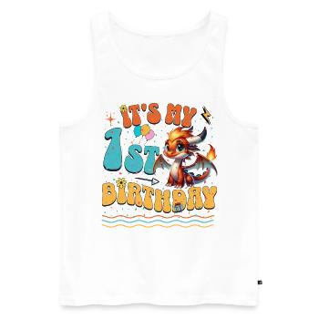 Dragon 1er anniversaire Dragon - Débardeur bio Premium Homme - blanc - Devant - Michal (187cm)