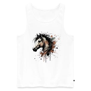cheval, équitation, cavalier, propriétaire de cheval, sport équestre - Débardeur bio Premium Homme - blanc - Devant - Michal (187cm)