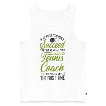 Funny Tennis Player Racket Coach - Männer Premium Bio Tank Top - Weiß - Vorne - Michal (187cm)