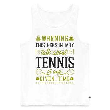 Avertissement de raquette de joueur de tennis drôle - Débardeur bio Premium Homme - blanc - Devant - Michal (187cm)