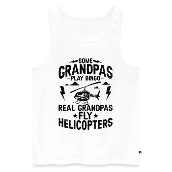 Einige Opas spielen Bingo Echte Opas Fly Helicop - Männer Premium Bio Tank Top - Weiß - Vorne - Michal (187cm)