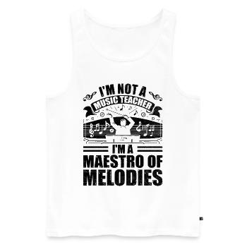 Ich bin kein Musiklehrer, ich bin ein Meister der Melodien - Männer Premium Bio Tank Top - Weiß - Vorne - Michal (187cm)