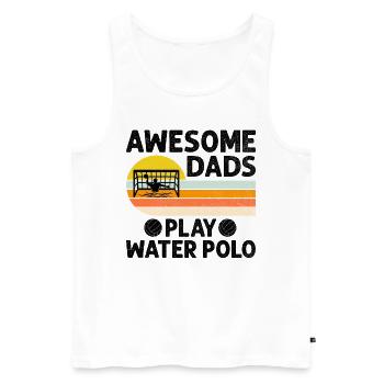 Awesome Dads Play Water Polo Aquatic Polo Player F - Men's Premium Organic Tank Top - white - Front - Michal (187cm)