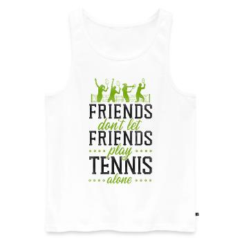 Funny Tennis Player Racket Friends - Men's Premium Organic Tank Top - white - Front - Michal (187cm)