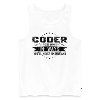 Programmer Colleagues Gift Profession Saying - Men's Premium Organic Tank Top - white - Front - Michal (187cm)