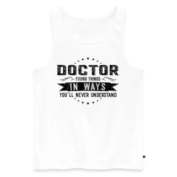 Médecin collègues Cadeau Profession Dire Drôle - Débardeur bio Premium Homme - blanc - Devant - Michal (187cm)