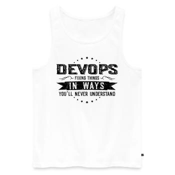 Developer Colleagues Gift Profession Saying Funny - Men's Premium Organic Tank Top - white - Front - AI Model Male 178 light (178cm)
