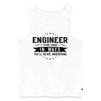 Engineer Colleagues Gift Profession Saying Funny - Men's Premium Organic Tank Top - white - Front - AI Model Male 178 light (178cm)