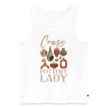 Pottery Ceramics Artist Crazy - Männer Premium Bio Tank Top - Weiß - Vorne - Michal (187cm)