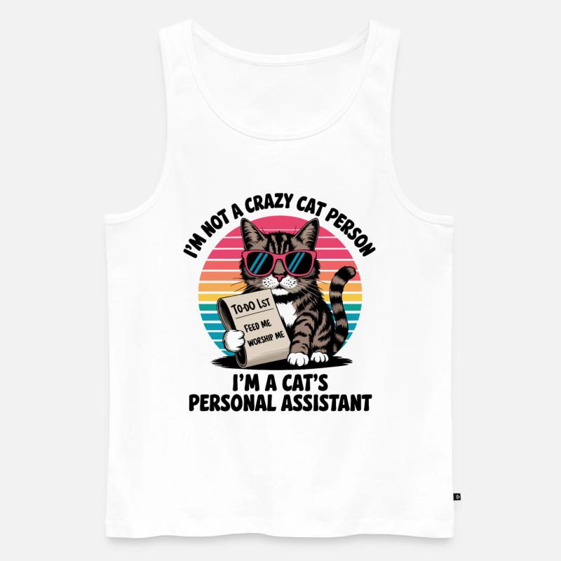 Witziger Katzen Spruch - Männer Premium Bio Tank Top - Weiß
