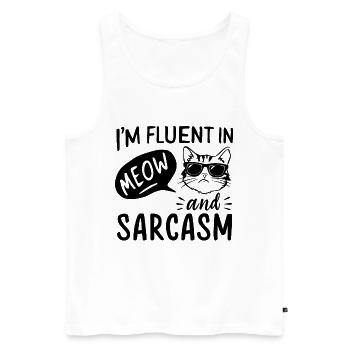 Witziger Katzen Spruch - Männer Premium Bio Tank Top - Weiß - Vorne - Michal (187cm)
