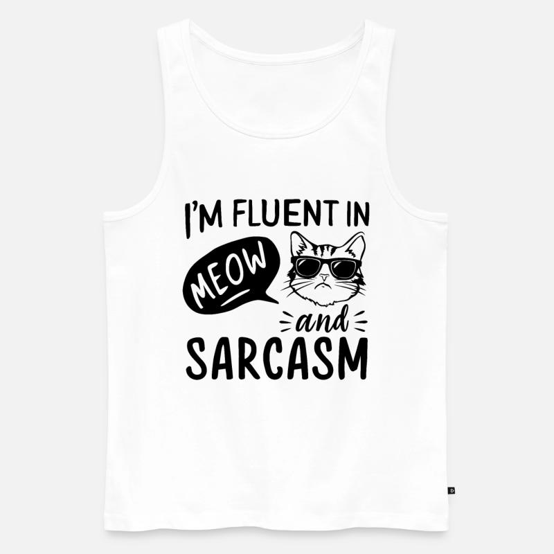 Witziger Katzen Spruch - Männer Premium Bio Tank Top - Weiß