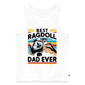Bester Ragdoll Papa aller Zeiten Ragdolls Besitzer Katzenliebhaber - Männer Premium Bio Tank Top - Weiß - Vorne - AI Model Male 178 light (178cm)