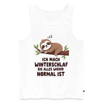 Ich Mach Winterschlaf Bis Alles Wieder Normal Ist - Männer Premium Bio Tank Top - Weiß - Vorne - Michal (187cm)