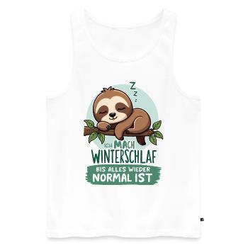 Ich Mach Winterschlaf Bis Alles Wieder Normal Ist - Männer Premium Bio Tank Top - Weiß - Vorne - Michal (187cm)