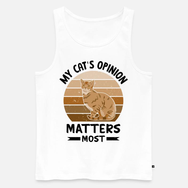 Witziger Katzen Spruch - Männer Premium Bio Tank Top - Weiß
