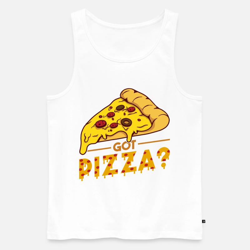 Witziger Pizza Spruch - Männer Premium Bio Tank Top - Weiß