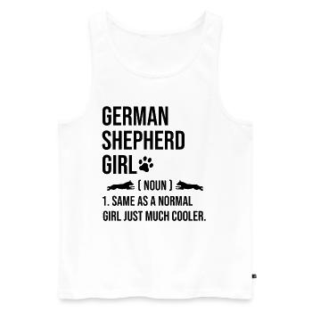 Deutscher Schäferhund Mädchen Wie Ein Normales Mädchen Nur Mu - Männer Premium Bio Tank Top - Weiß - Vorne - Michal (187cm)