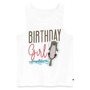 Loutre Anniversaire Fille Anniversaire Fille - Débardeur bio Premium Homme - blanc - Devant - Michal (187cm)