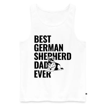 Bester Deutscher Schäferhund Vater aller Zeiten Hundeliebhaber GSD - Männer Premium Bio Tank Top - Weiß - Vorne - Michal (187cm)
