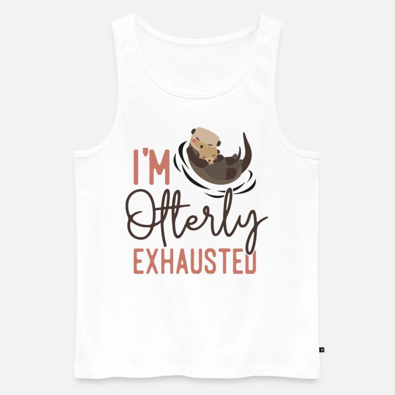 Otter I'm Otterly Exhausted - Männer Premium Bio Tank Top - Weiß