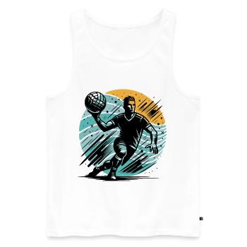 Handball - Débardeur bio Premium Homme - blanc - Devant - AI Model Male 178 light (178cm)