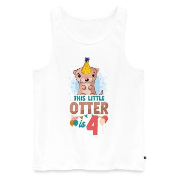Anniversaire de la loutre Cette petite loutre - Débardeur bio Premium Homme - blanc - Devant - Michal (187cm)