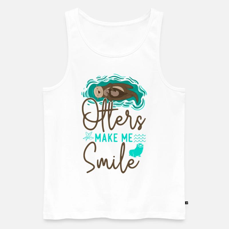 Otter Otters Make Me Smile - Männer Premium Bio Tank Top - Weiß
