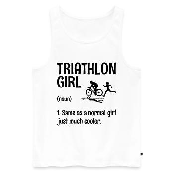 Triathlon Fille Définition Nager Vélo Courir Triathlète - Débardeur bio Premium Homme - blanc - Devant - Michal (187cm)