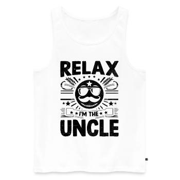 Entspannen Sie sich, ich bin Der Onkel Familie Onkel Nichte Neffe - Männer Premium Bio Tank Top - Weiß - Vorne - Michal (187cm)
