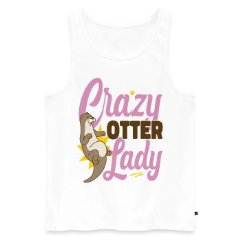 Otter Crazy Otter Lady - Männer Premium Bio Tank Top - Weiß - Vorne - Michal (187cm)