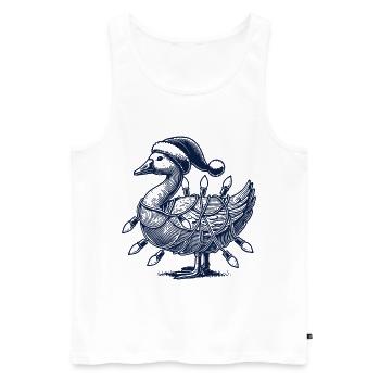 Christmas Funny Clumsy Goose - Men's Premium Organic Tank Top - white - Front - Michal (187cm)