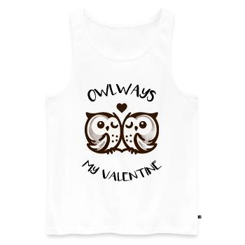 Hiboux mon hibou de la Saint-Valentin - Débardeur bio Premium Homme - blanc - Devant - Michal (187cm)